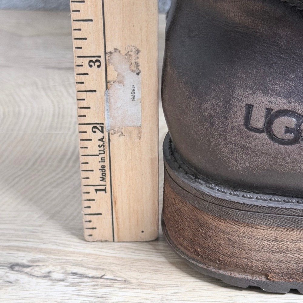 UGG Simmens Shearling Lined Boots Size 9.5 Brown Buckle Moto Cozy Winter - Picture 13 of 13